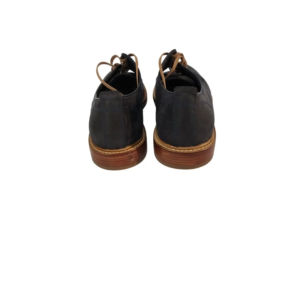 Cole Haan Grand.OS Mens Navy Blue Nubuck Plain Toe Derby Shoes C25105 Size 9.5 M